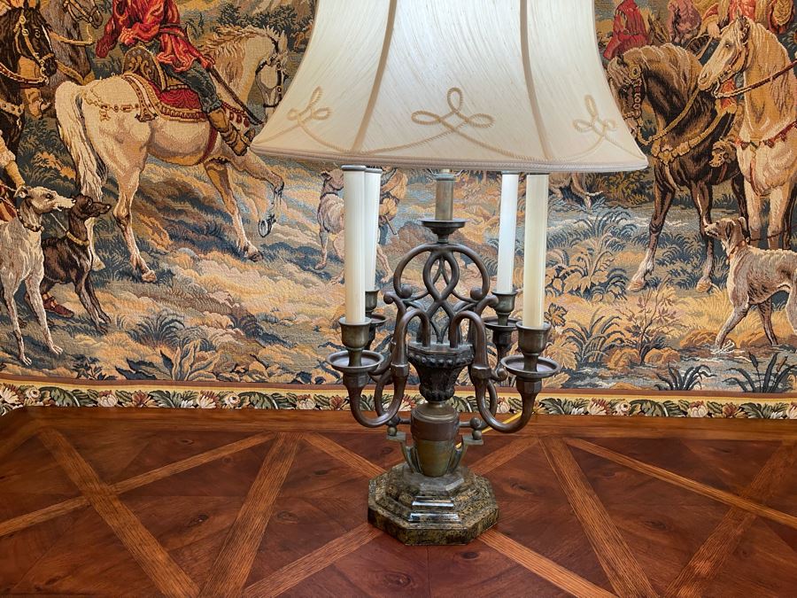 Maitland-Smith Metal Table Lamp With Marble Base 34H [Photo 9]