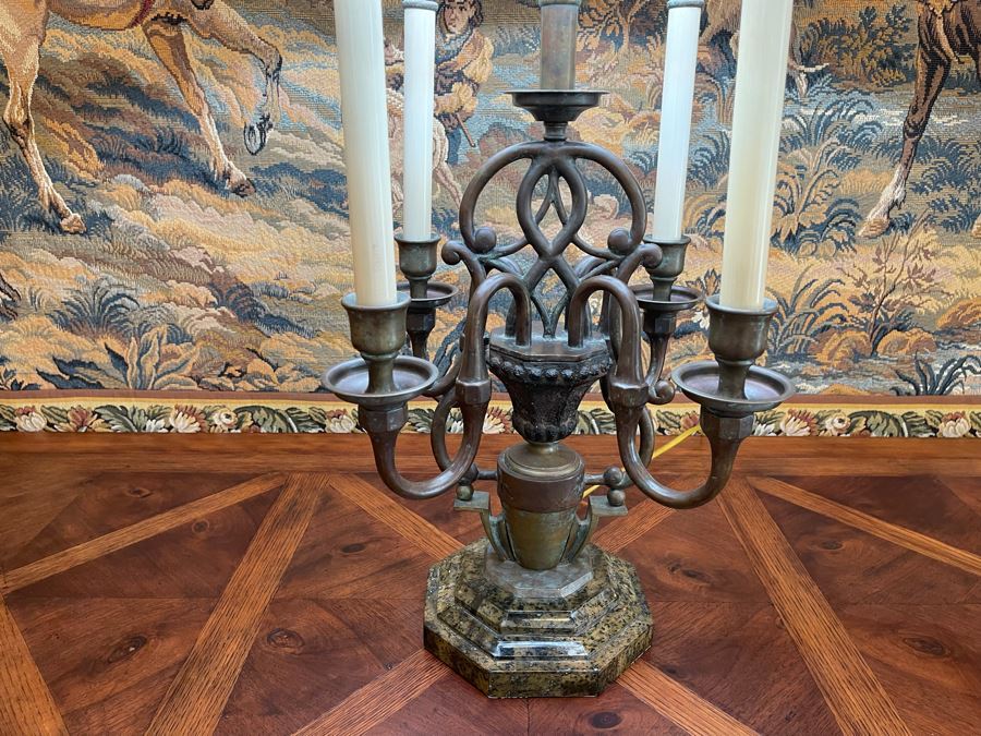 Maitland-Smith Metal Table Lamp With Marble Base 34H [Photo 14]