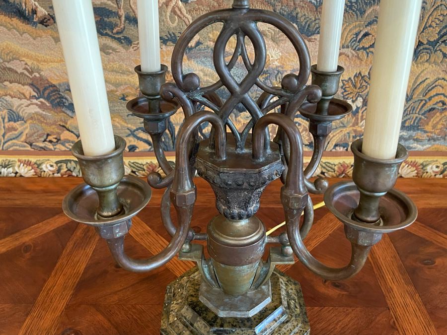 Maitland-Smith Metal Table Lamp With Marble Base 34H [Photo 8]