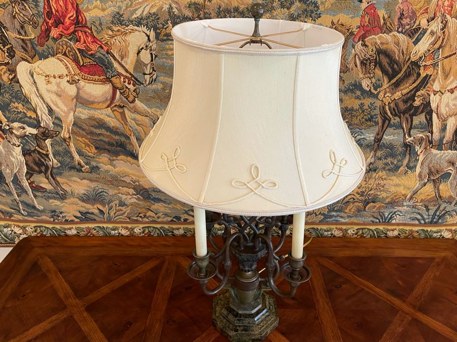 Maitland-Smith Metal Table Lamp With Marble Base 34H [Photo 5]