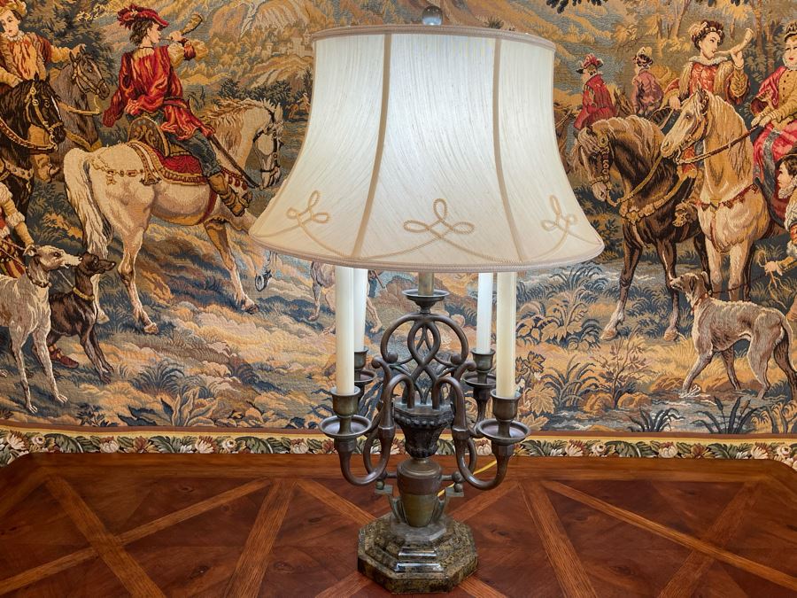 Maitland-Smith Metal Table Lamp With Marble Base 34H [Photo 12]