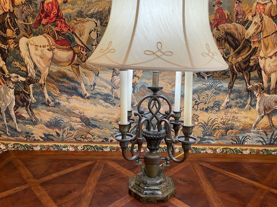 Maitland-Smith Metal Table Lamp With Marble Base 34H [Photo 10]