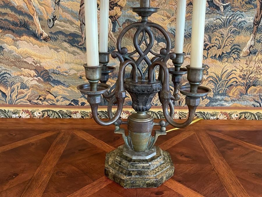 Maitland-Smith Metal Table Lamp With Marble Base 34H [Photo 4]