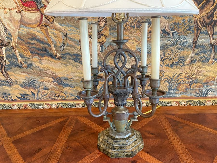 Maitland-Smith Metal Table Lamp With Marble Base 34H [Photo 6]