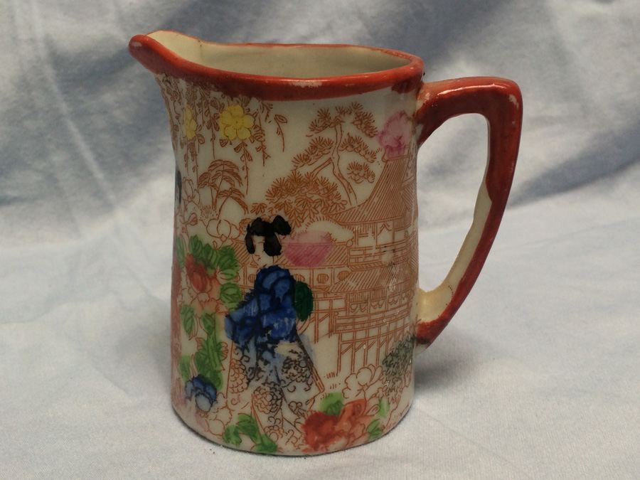 Small Hand Painted Geisha Ware Girl Pitcher [Photo 10]