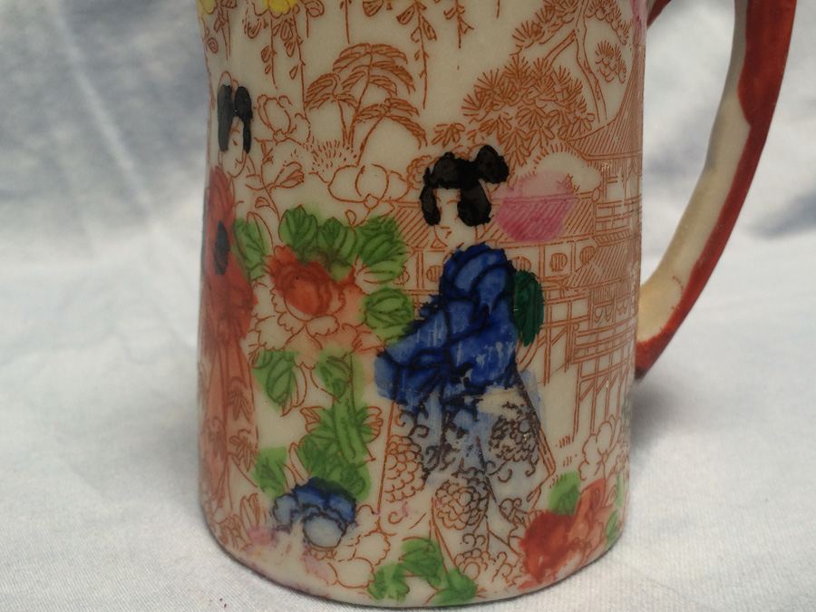 Small Hand Painted Geisha Ware Girl Pitcher [Photo 6]