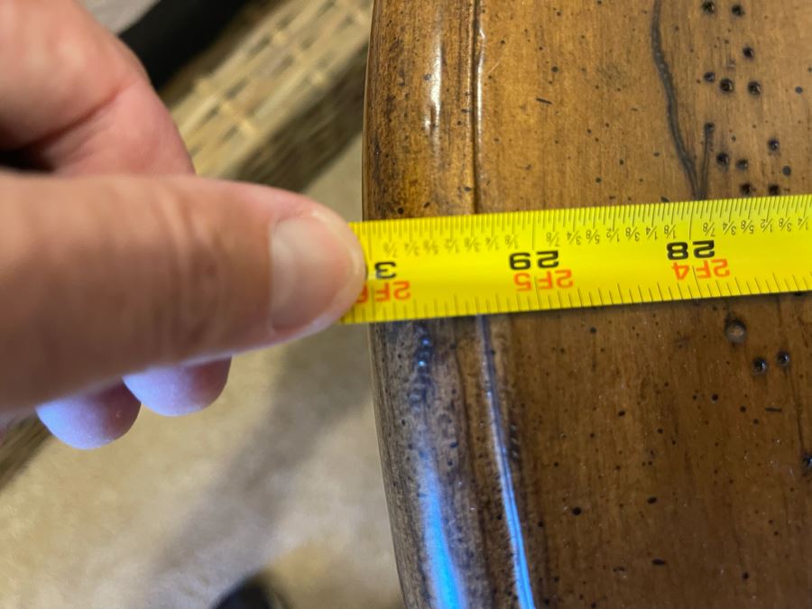 Round Wooden Side Table With Pair Of Pull Out Leaves 30W X 27H [Photo 8]