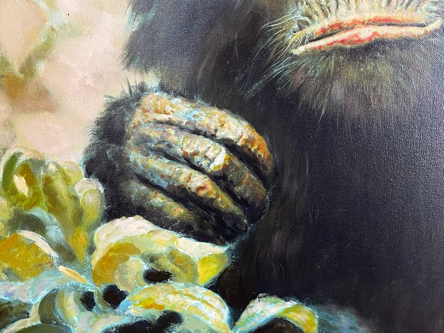 Framed Canvas Chimpanzee Print Frame Measures 46.5 X 46.5 [Photo 5]