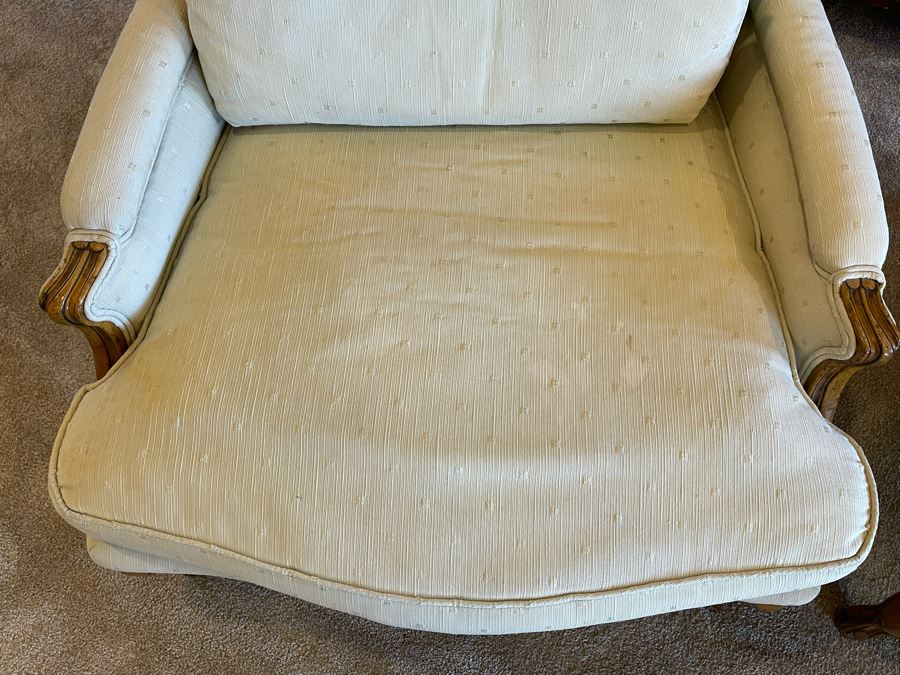 Pair Of Baker Furniture Upholstered Armchairs (Some Staining) [Photo 10]