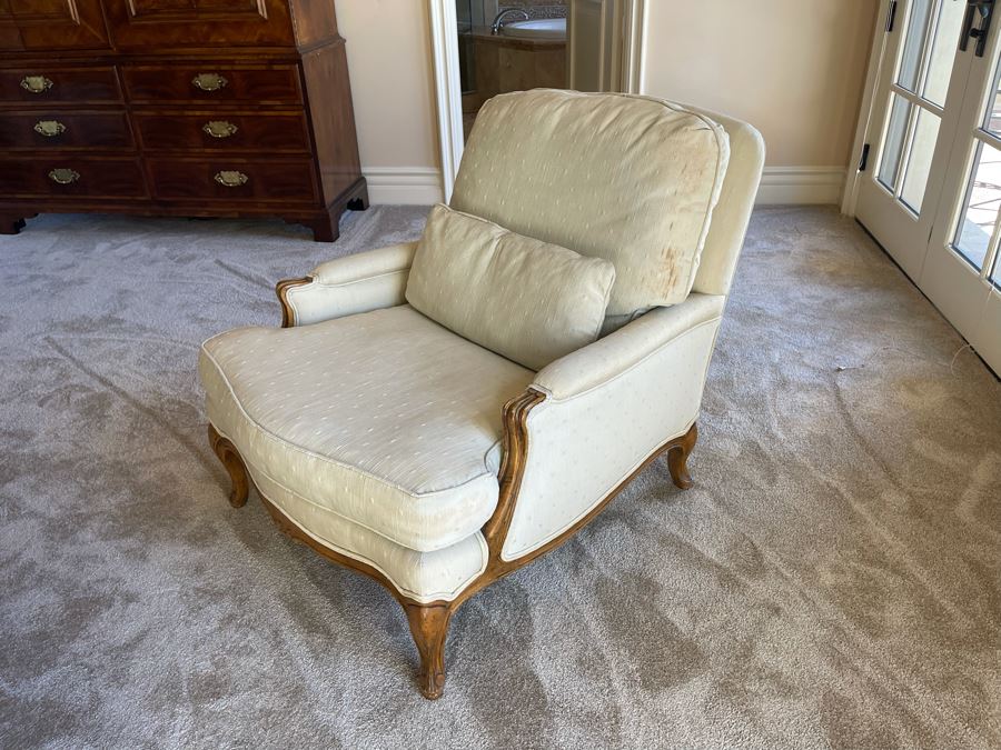 Pair Of Baker Furniture Upholstered Armchairs (Some Staining) [Photo 15]