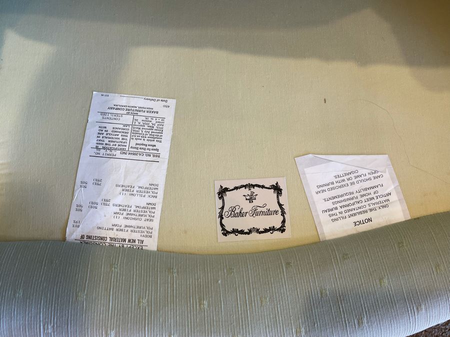 Pair Of Baker Furniture Upholstered Armchairs (Some Staining) [Photo 11]