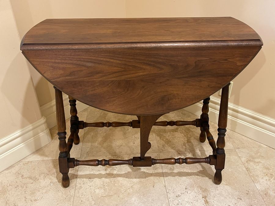 Solid Walnut Drop Leaf Table From Crocker Chair Company 3'W X 30H [Photo 5]