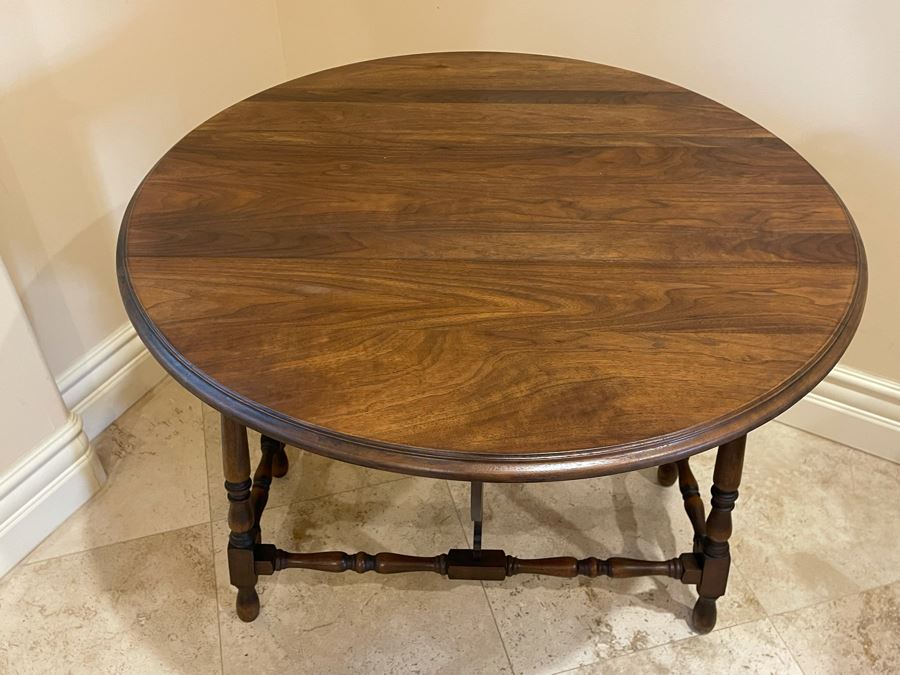 Solid Walnut Drop Leaf Table From Crocker Chair Company 3'W X 30H [Photo 7]