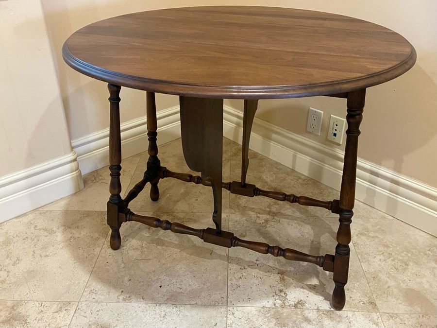 Solid Walnut Drop Leaf Table From Crocker Chair Company 3'W X 30H [Photo 2]