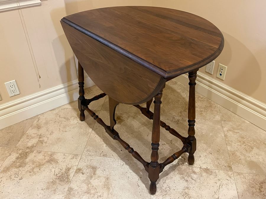 Solid Walnut Drop Leaf Table From Crocker Chair Company 3'W X 30H [Photo 4]