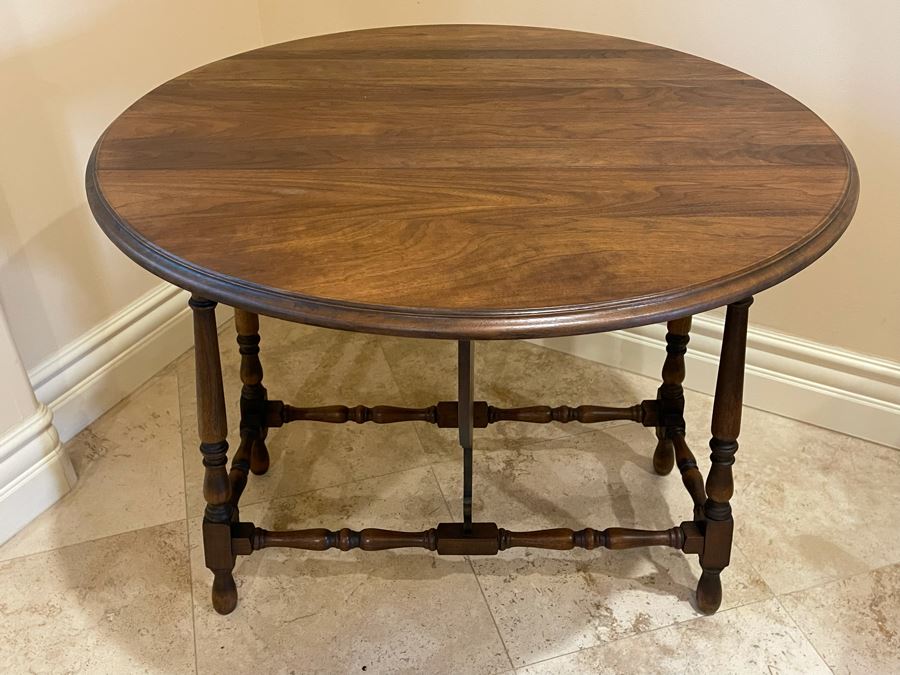 Solid Walnut Drop Leaf Table From Crocker Chair Company 3'W X 30H [Photo 6]