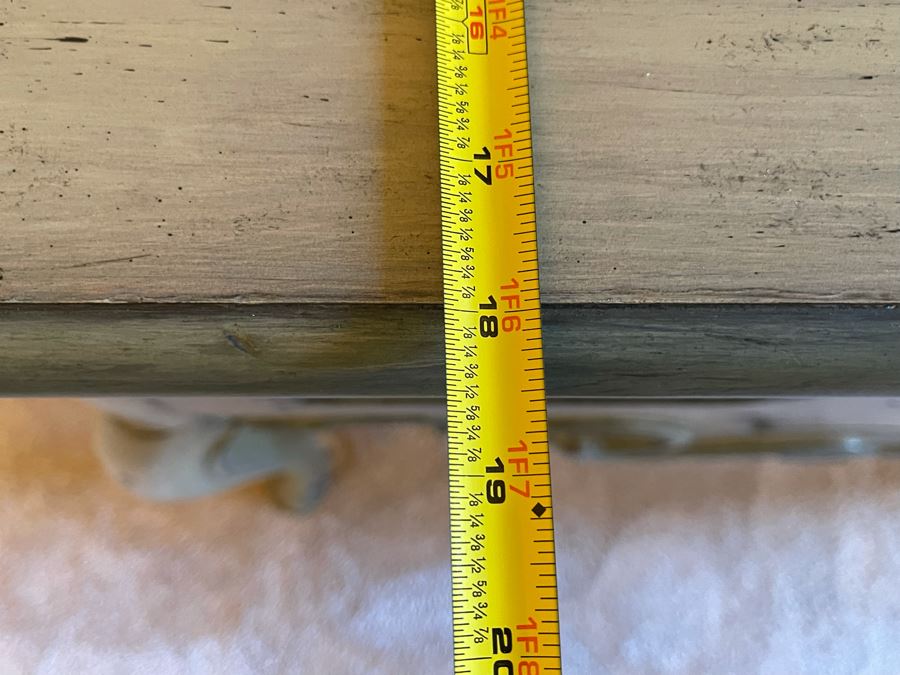 Wooden Side Table With Drawer Painted Light Blue Green 40.5W X 18.5D X 29.5H [Photo 12]