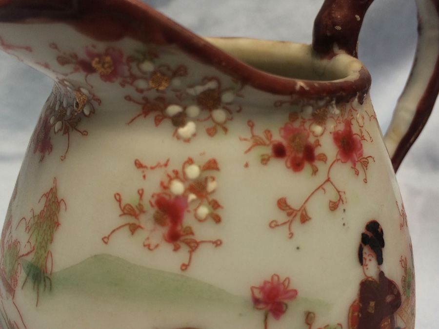Small Hand Painted Geisha Ware Girl Pitcher [Photo 10]