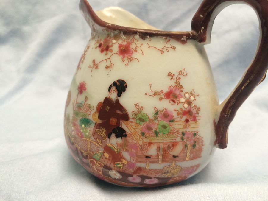 Small Hand Painted Geisha Ware Girl Pitcher [Photo 15]