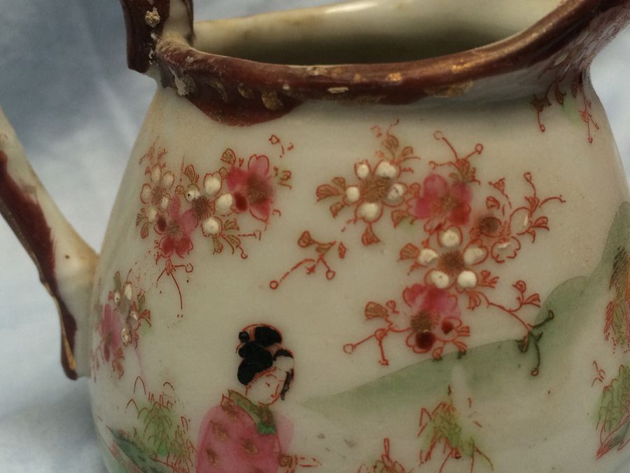 Small Hand Painted Geisha Ware Girl Pitcher [Photo 4]