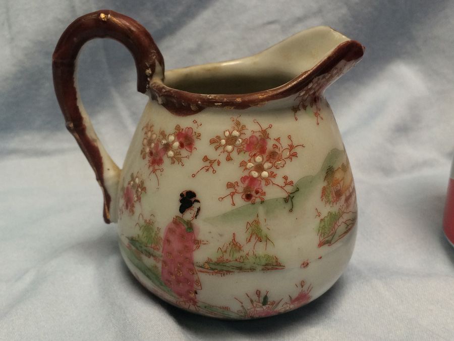 Small Hand Painted Geisha Ware Girl Pitcher [Photo 1]