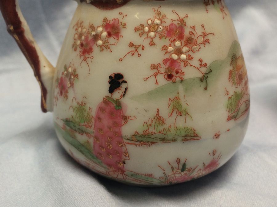 Small Hand Painted Geisha Ware Girl Pitcher [Photo 2]