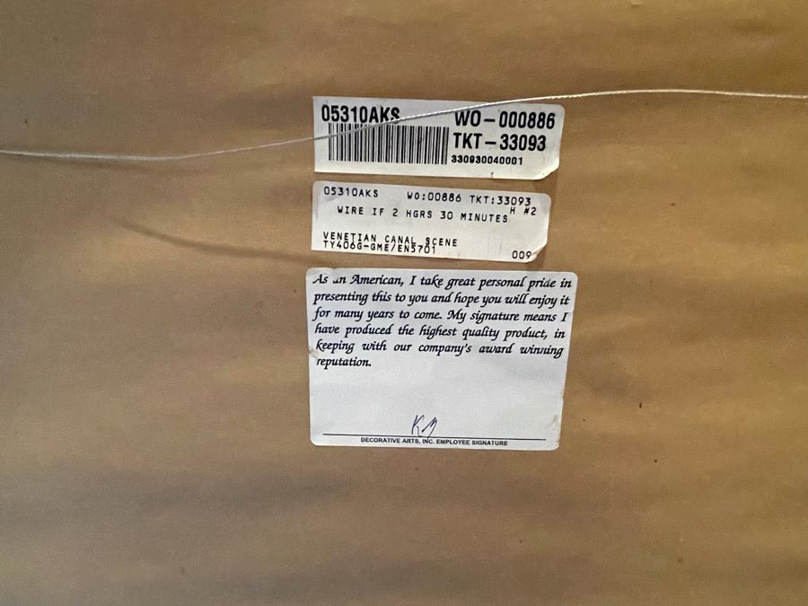 Framed Canvas Print Of Venetian Canal Scene Frame Measures 36W X 29H [Photo 8]