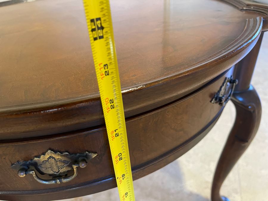 Hekman Wooden Drum Table With Drawer 26W X 22H [Photo 9]