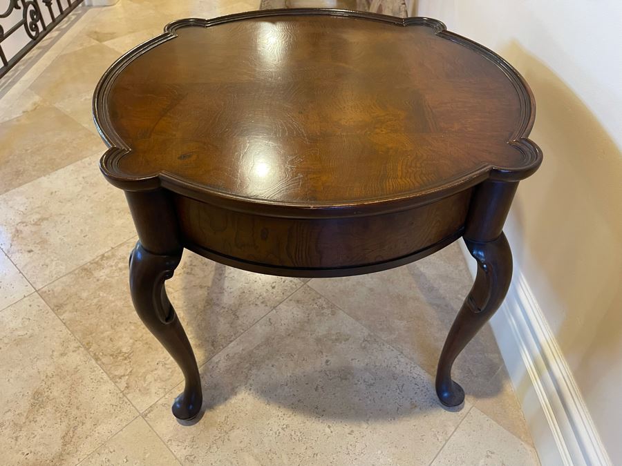 Hekman Wooden Drum Table With Drawer 26W X 22H [Photo 7]