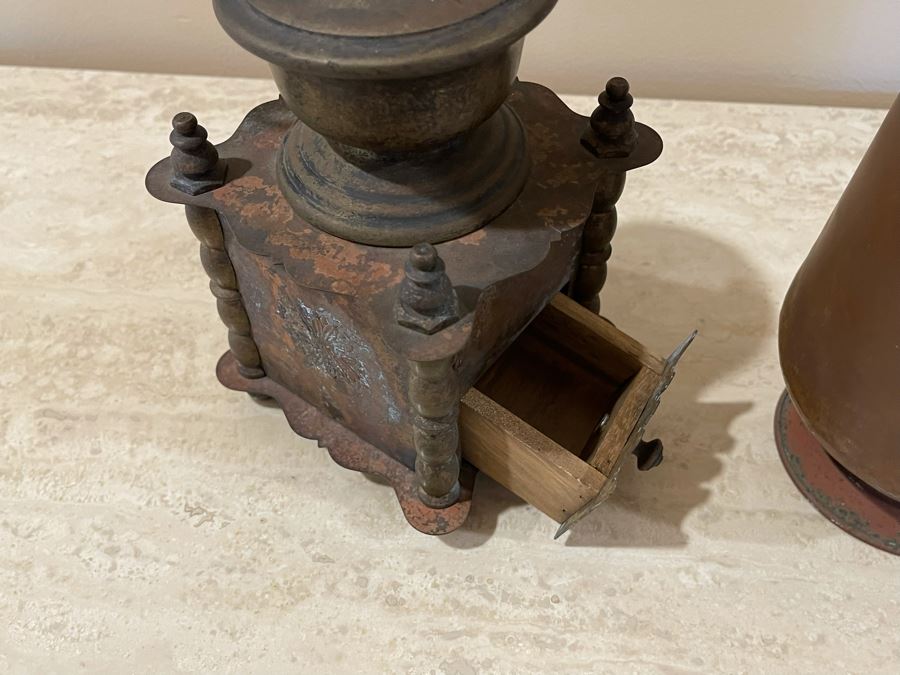 Vintage Coffee Grinder And Copper Scuttle [Photo 6]