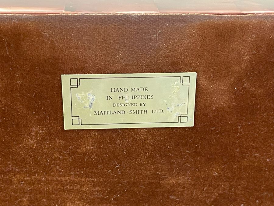 Maitland-Smith Handmade Inlaid Footed Box 14W X 10D X 7H [Photo 9]