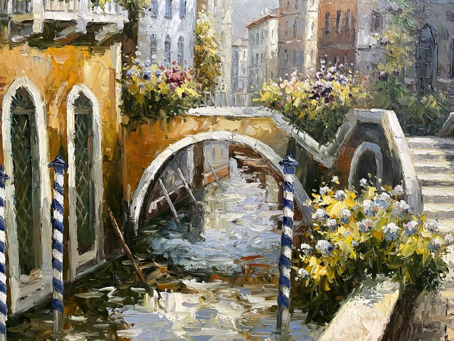 Beautifully Framed Venetian Canal Scene Canvas Artwork [Photo 6]