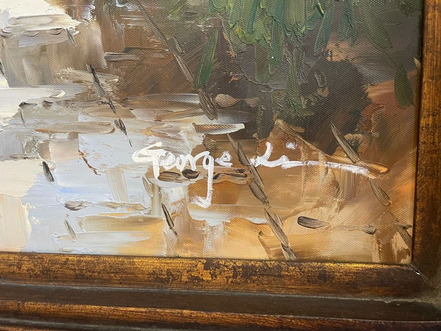 Beautifully Framed Venetian Canal Scene Canvas Artwork [Photo 5]