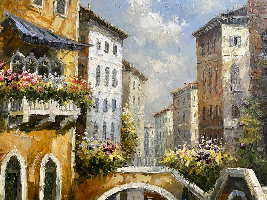 Beautifully Framed Venetian Canal Scene Canvas Artwork [Photo 7]