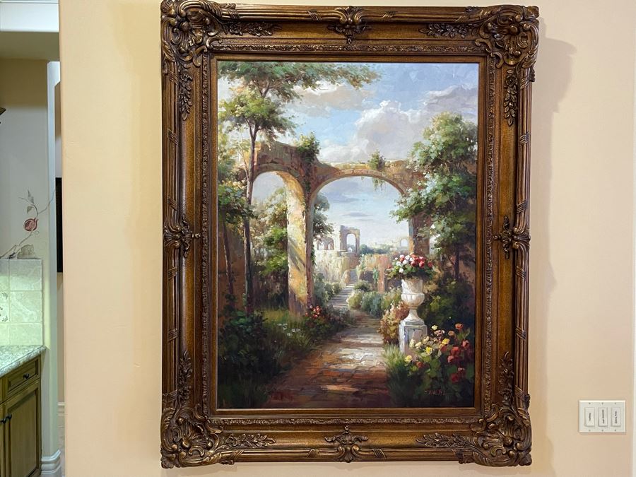 Beautifully Framed Original Oil Painting On Canvas 3' X 4' With Certificate Of Authenticity
