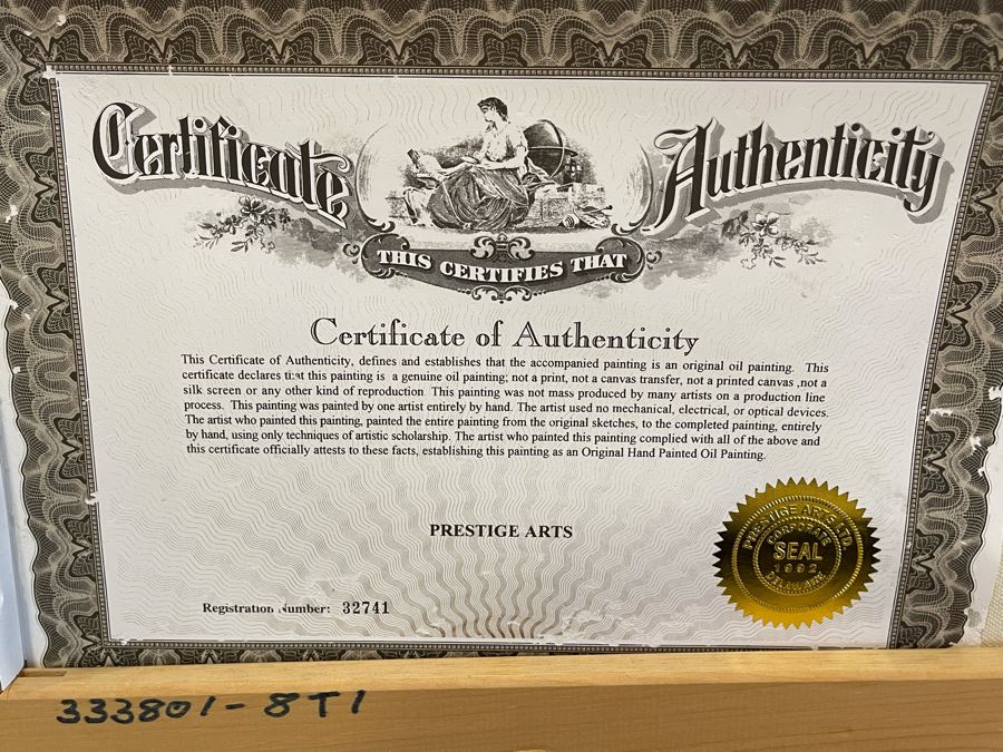 Beautifully Framed Original Oil Painting On Canvas 3' X 4' With Certificate Of Authenticity [Photo 18]