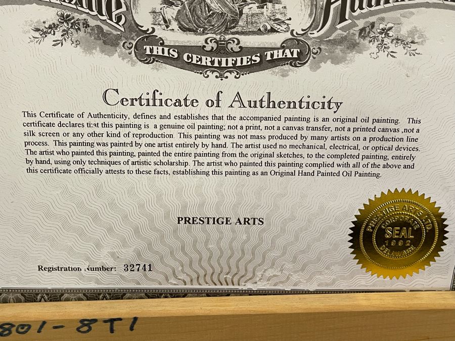 Beautifully Framed Original Oil Painting On Canvas 3' X 4' With Certificate Of Authenticity [Photo 19]