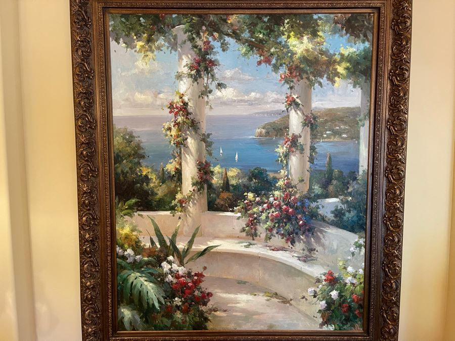Beautifully Framed Large Original Oil Painting With Certificate Of Authenticity 4’W X 5’H [Photo 3]