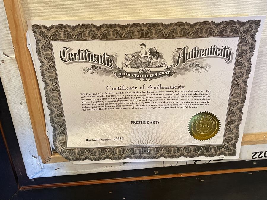 Beautifully Framed Large Original Oil Painting With Certificate Of Authenticity 4’W X 5’H [Photo 16]