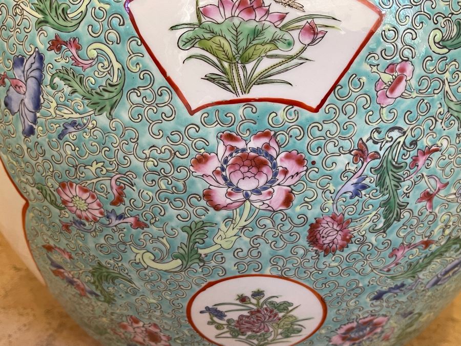 Vintage Chinese Porcelain Fish Pot Planter 17W X 13.5H Retails $995 [Photo 8]
