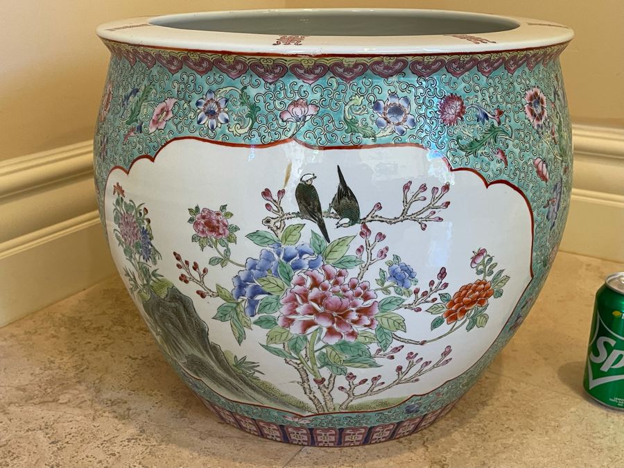 Vintage Chinese Porcelain Fish Pot Planter 17W X 13.5H Retails $995 [Photo 10]
