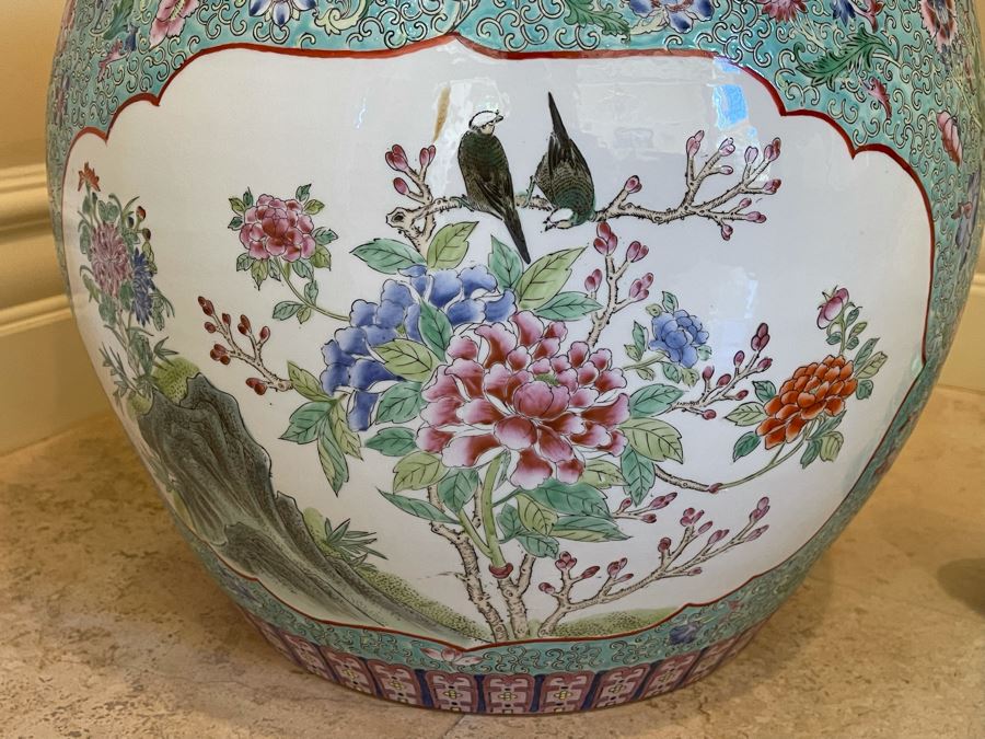 Vintage Chinese Porcelain Fish Pot Planter 17W X 13.5H Retails $995 [Photo 11]