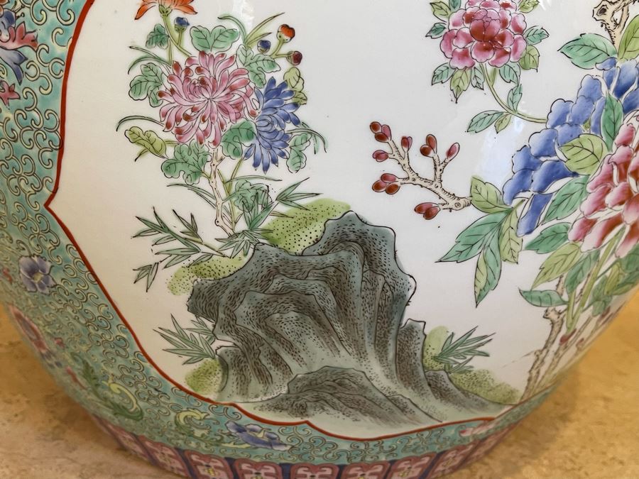 Vintage Chinese Porcelain Fish Pot Planter 17W X 13.5H Retails $995 [Photo 12]