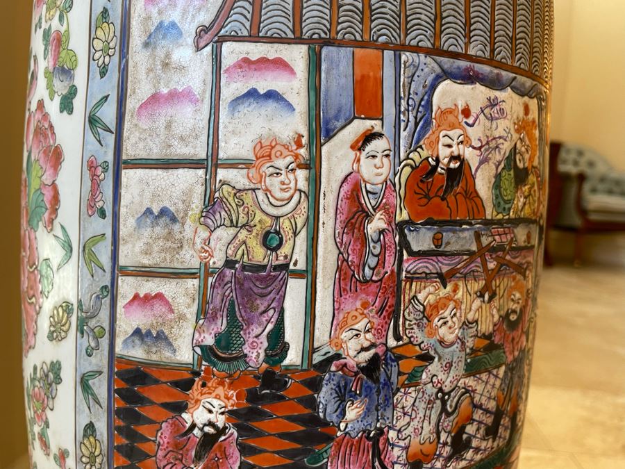 Vintage Large Chinese Signed Porcelain Vase 11W X 38H [Photo 24]