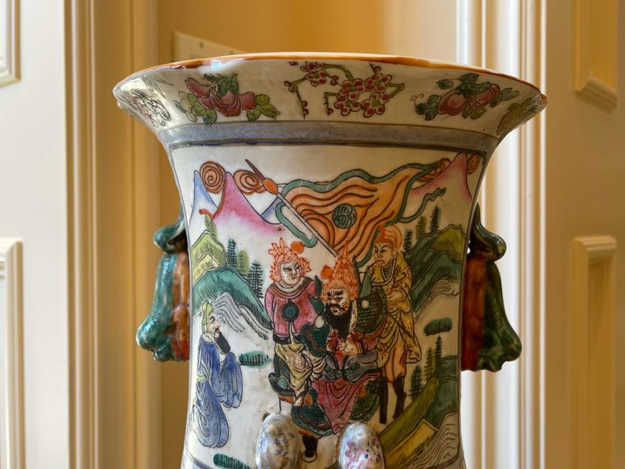 Vintage Large Chinese Signed Porcelain Vase 11W X 38H [Photo 6]