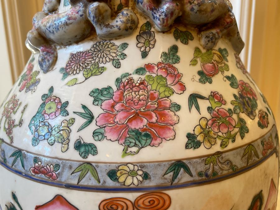 Vintage Large Chinese Signed Porcelain Vase 11W X 38H [Photo 8]