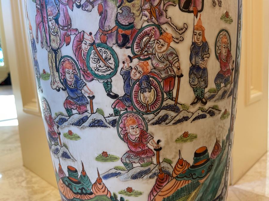 Vintage Large Chinese Signed Porcelain Vase 11W X 38H [Photo 12]