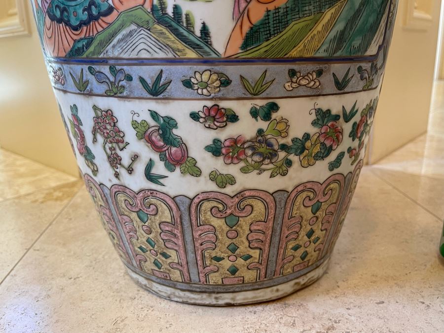 Vintage Large Chinese Signed Porcelain Vase 11W X 38H [Photo 14]