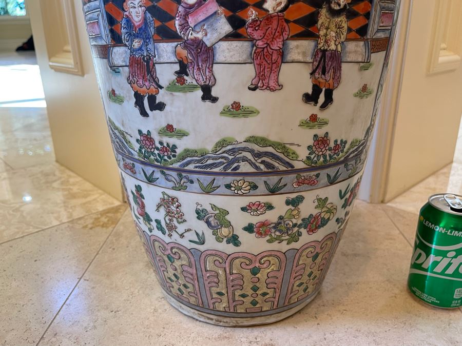 Vintage Large Chinese Signed Porcelain Vase 11W X 38H [Photo 23]