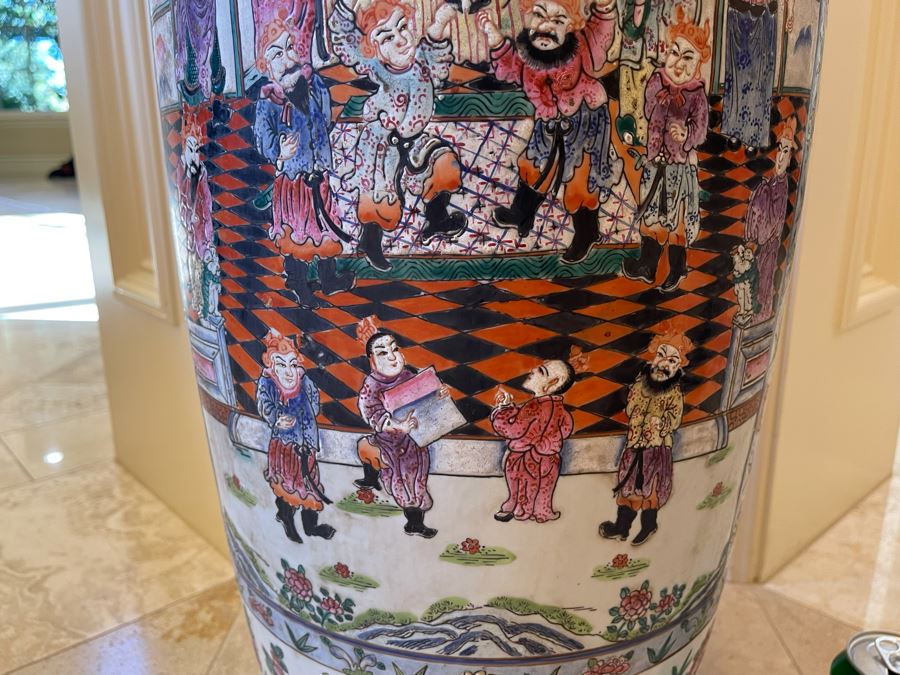 Vintage Large Chinese Signed Porcelain Vase 11W X 38H [Photo 22]